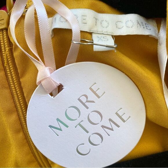 NWT More To Come Jewel Deep V Dress Marigold yellow mini Revolve XS - Picture 7 of 7